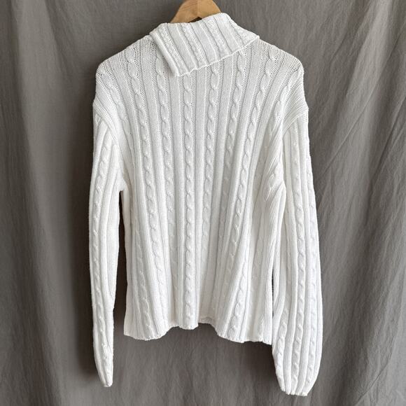 Vintage Forever Creative Chunky Cable Knit Sweater White Coastal Grandma Size XL - Picture 4 of 11